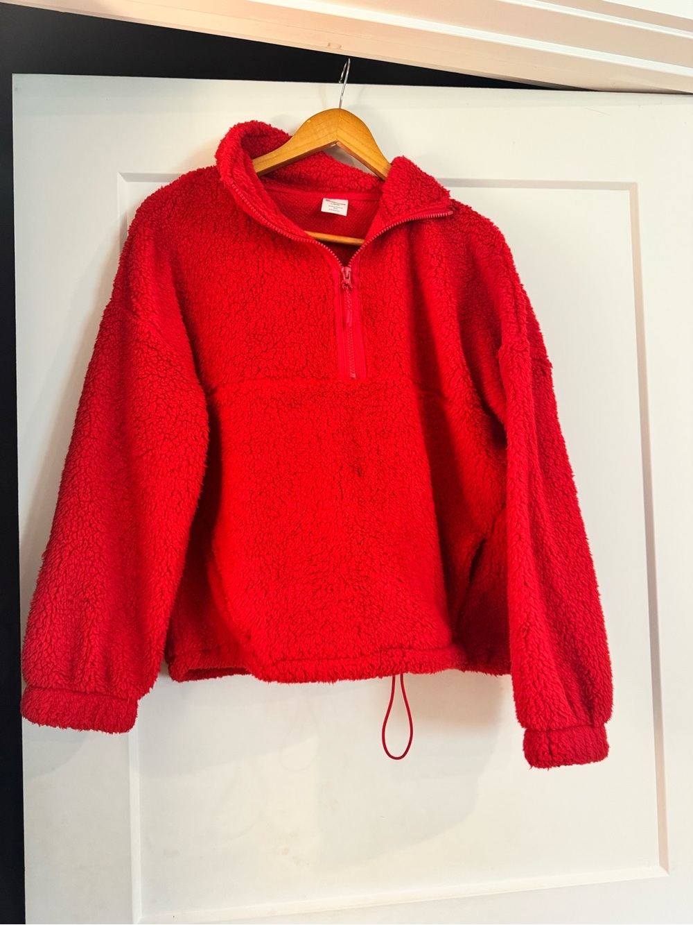 Cozy Red Fleece Pullover - Picture 2 of 2
